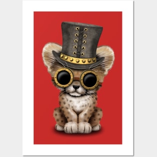 Steampunk Baby Cheetah Cub Posters and Art